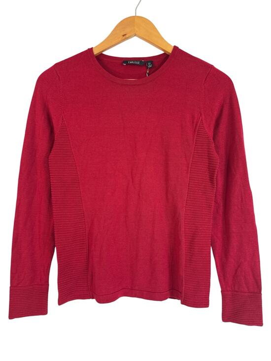 Carlisle Sweaters - NWT Carlisle Women’s Crewneck Sweater Pepper Red Silk Cotton Ribbed Size S